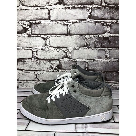ES Accel Slim Mid Gray Suede Skateboarding Lace Casual Shoes Men Sz 10M US/43EU - Picture 11 of 16